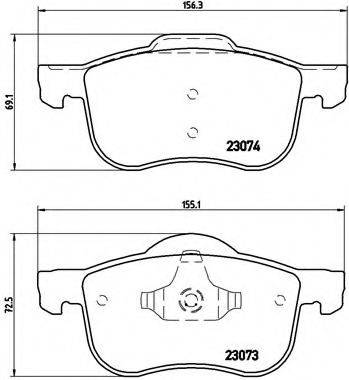 BREMBO P86016 Комплект гальмівних колодок, дискове гальмо