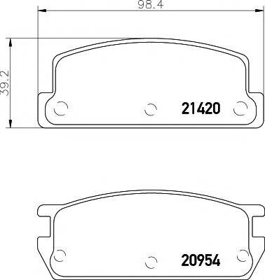 MINTEX MDB1311 Комплект гальмівних колодок, дискове гальмо