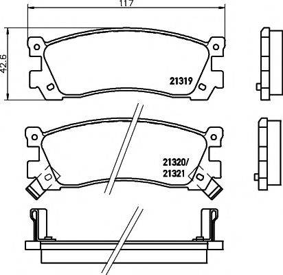 MINTEX MDB1438 Комплект гальмівних колодок, дискове гальмо