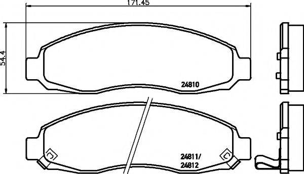 MINTEX MDB2548 Комплект гальмівних колодок, дискове гальмо