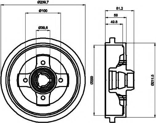 MINTEX MBD040 Гальмівний барабан