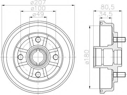 MINTEX MBD354 Гальмівний барабан