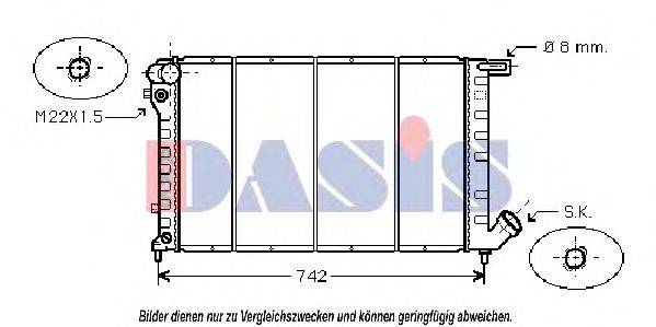 AKS DASIS 060880N Радіатор, охолодження двигуна