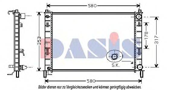 AKS DASIS 090009N Радіатор, охолодження двигуна