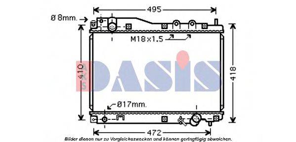 AKS DASIS 100049N Радіатор, охолодження двигуна