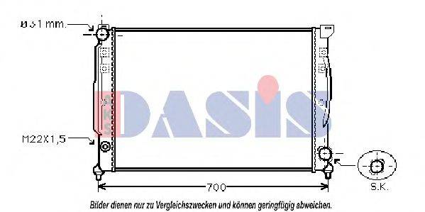 AKS DASIS 480018N Радіатор, охолодження двигуна