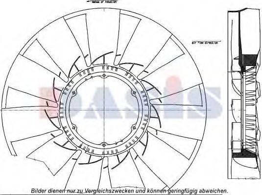 AKS DASIS 298046N Крильчатка вентилятора, охолодження двигуна