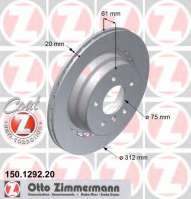 ZIMMERMANN 150129220 гальмівний диск