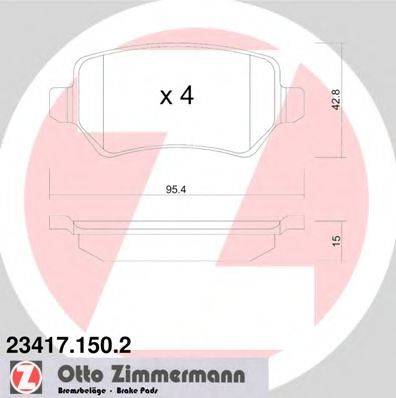 ZIMMERMANN 234171502 Комплект гальмівних колодок, дискове гальмо