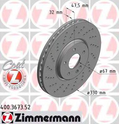 ZIMMERMANN 400367352 гальмівний диск