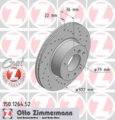 ZIMMERMANN 150126452 гальмівний диск