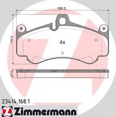 ZIMMERMANN 234141681 Комплект гальмівних колодок, дискове гальмо