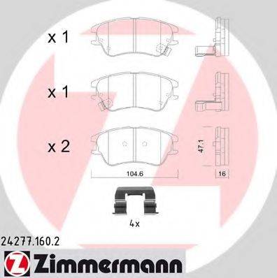 ZIMMERMANN 242771602 Комплект гальмівних колодок, дискове гальмо