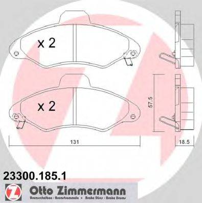 ZIMMERMANN 233001851 Комплект гальмівних колодок, дискове гальмо