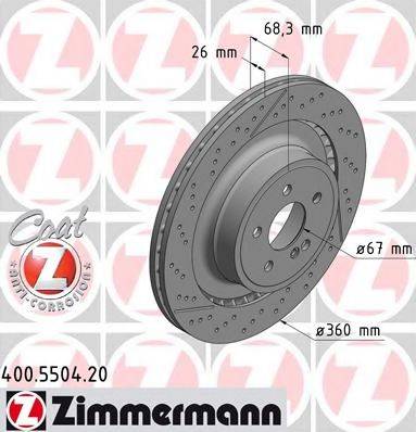 ZIMMERMANN 400550420 гальмівний диск