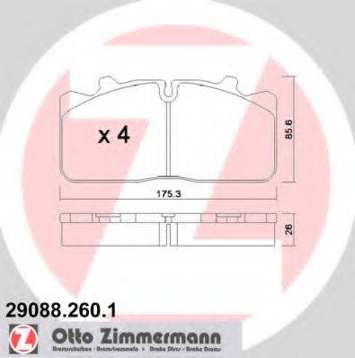 ZIMMERMANN 290882601 Комплект гальмівних колодок, дискове гальмо