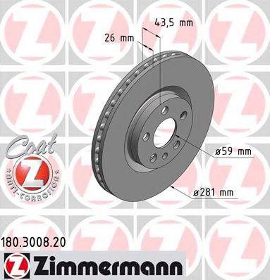 ZIMMERMANN 180300820 гальмівний диск