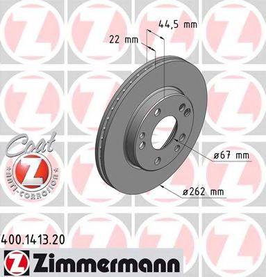 ZIMMERMANN 400141320 гальмівний диск