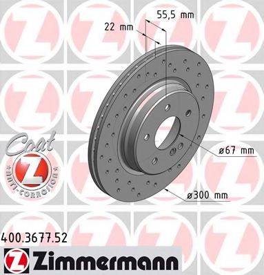 ZIMMERMANN 400367752 гальмівний диск