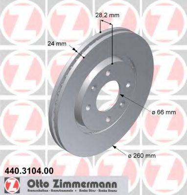 ZIMMERMANN 440310400 гальмівний диск