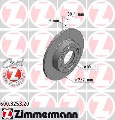 ZIMMERMANN 600325320 гальмівний диск