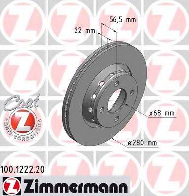 ZIMMERMANN 100122220 гальмівний диск