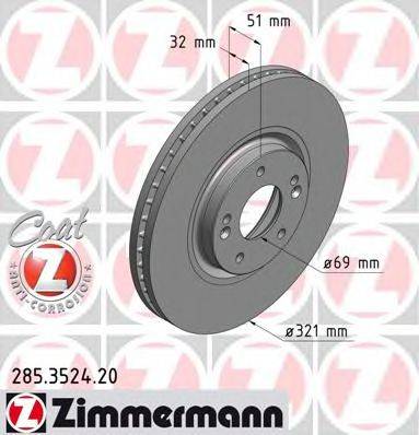 ZIMMERMANN 285352420 гальмівний диск