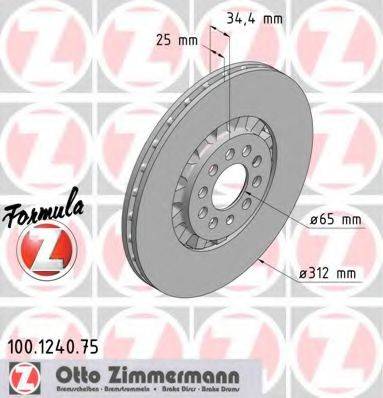 ZIMMERMANN 100124075 гальмівний диск