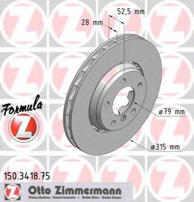 ZIMMERMANN 150341875 гальмівний диск