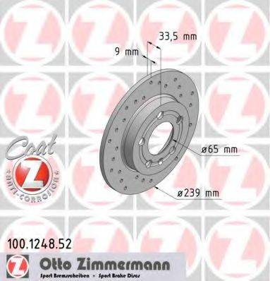 ZIMMERMANN 100124852 гальмівний диск