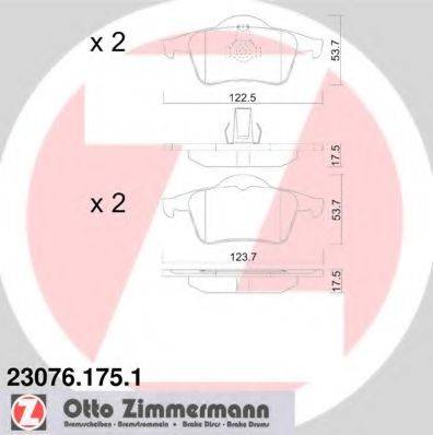 ZIMMERMANN 230761751 Комплект гальмівних колодок, дискове гальмо