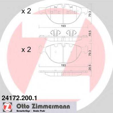 ZIMMERMANN 241722001 Комплект гальмівних колодок, дискове гальмо