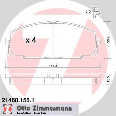 ZIMMERMANN 214681551 Комплект гальмівних колодок, дискове гальмо