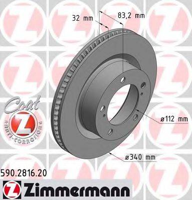 ZIMMERMANN 590281620 гальмівний диск