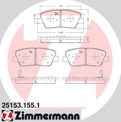 ZIMMERMANN 251531551 Комплект гальмівних колодок, дискове гальмо