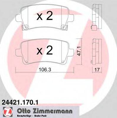 ZIMMERMANN 244211701 Комплект гальмівних колодок, дискове гальмо