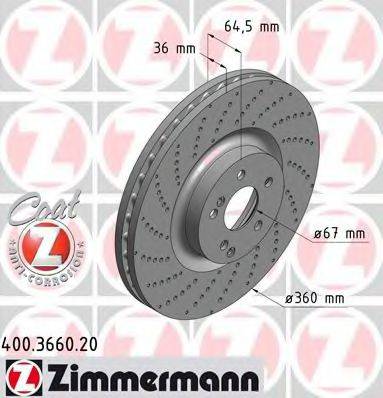 ZIMMERMANN 400366020 гальмівний диск