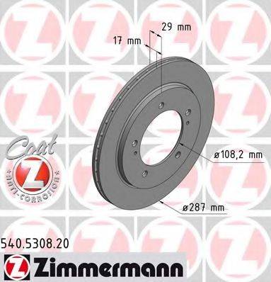 ZIMMERMANN 540530820 гальмівний диск