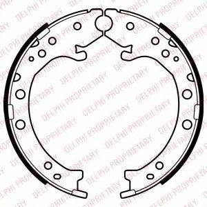 DELPHI LS2034 Комплект гальмівних колодок, стоянкова гальмівна система
