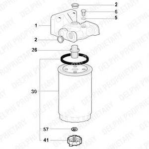 DELPHI 5872161 Корпус, фільтр очищення палива