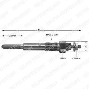 DELPHI HDS247 Свічка розжарювання