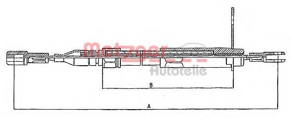 METZGER 10943 Трос, стоянкова гальмівна система