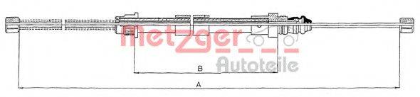 METZGER 116673 Трос, стоянкова гальмівна система