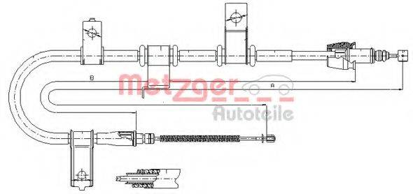 METZGER 172543 Трос, стоянкова гальмівна система