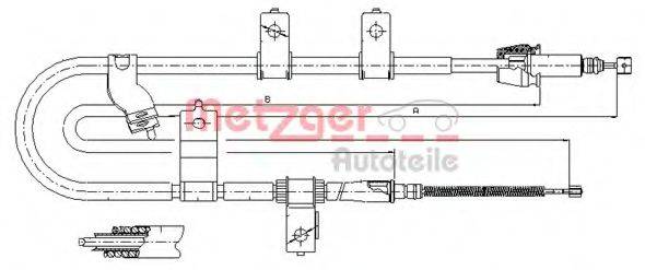 METZGER 172565 Трос, стоянкова гальмівна система