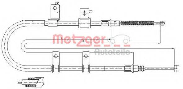 METZGER 173505 Трос, стоянкова гальмівна система