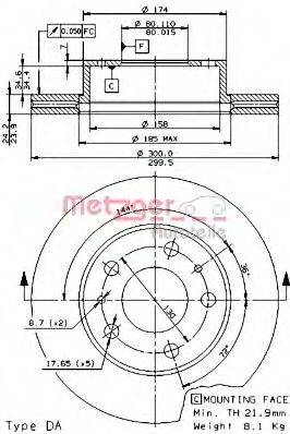 METZGER 24534E гальмівний диск