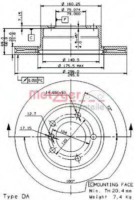 METZGER 24637V гальмівний диск