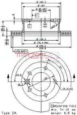 METZGER 24804E гальмівний диск