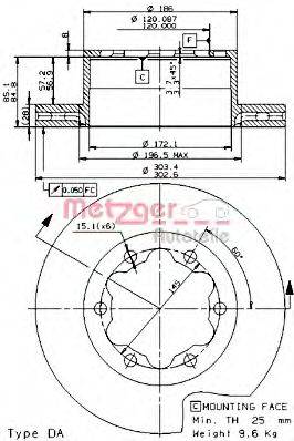 METZGER 25054E гальмівний диск